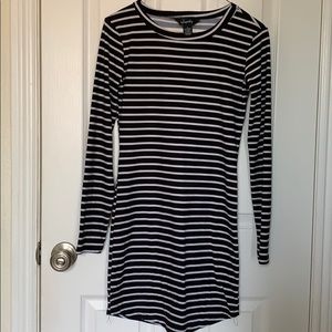 black & white form fitting dress